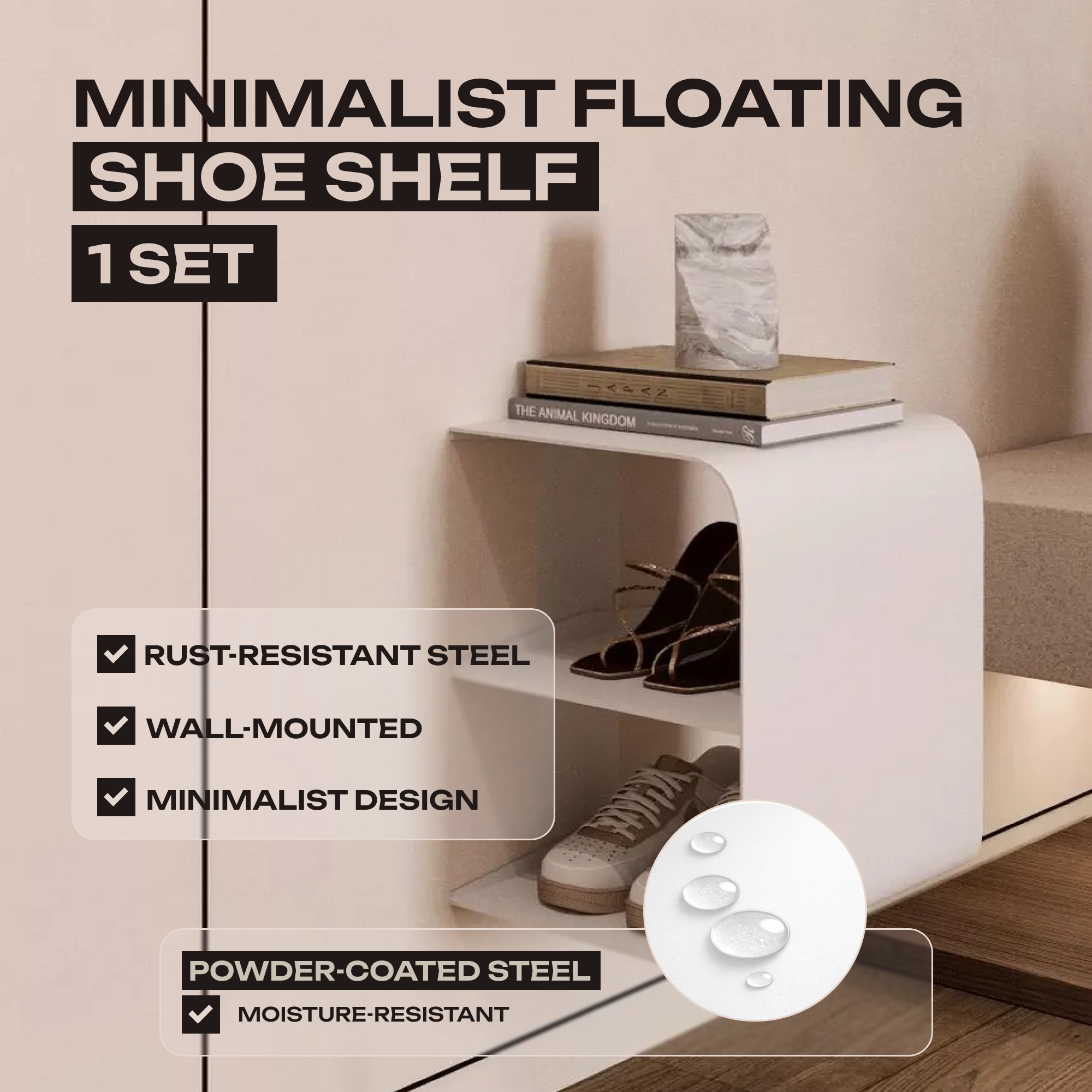 Modernes Schuhregal aus Metall – Minimalistisches Schuhregal für den Eingangsbereich