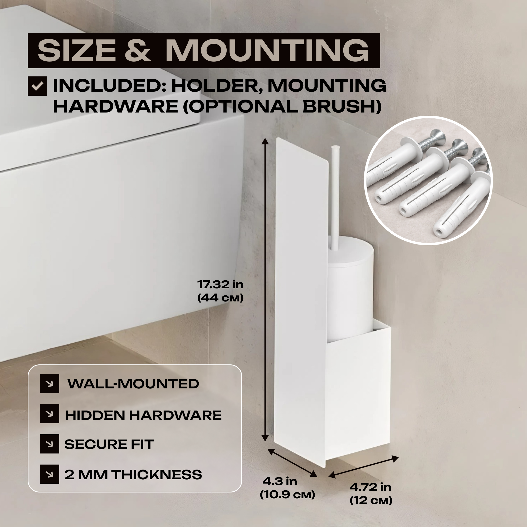 Wandmontierter WC-Bürstenhalter – Minimalistischer Badezimmer-Organizer