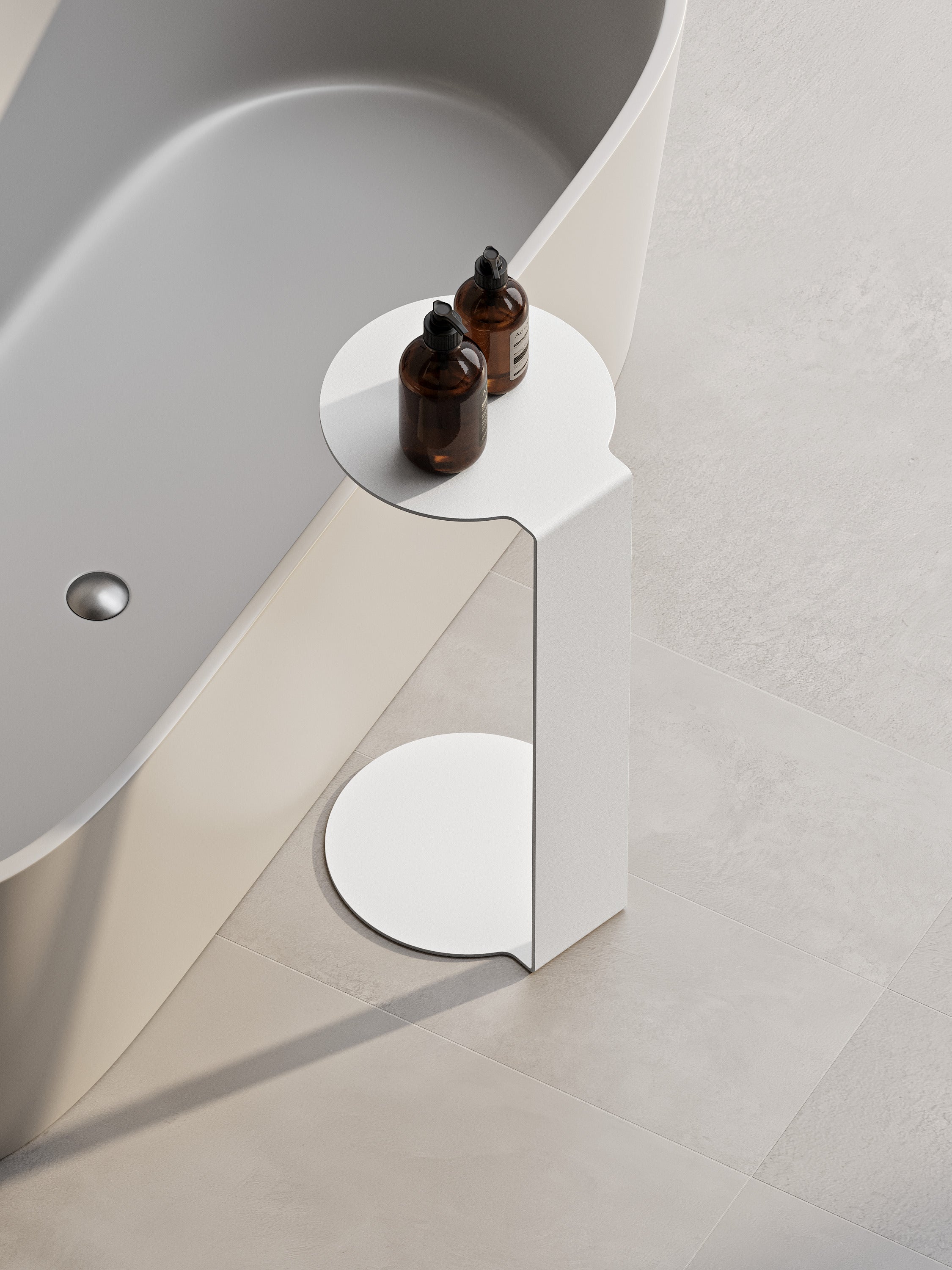 Tavolino rotondo in metallo – Acciaio verniciato a polvere minimalista, nero o bianco