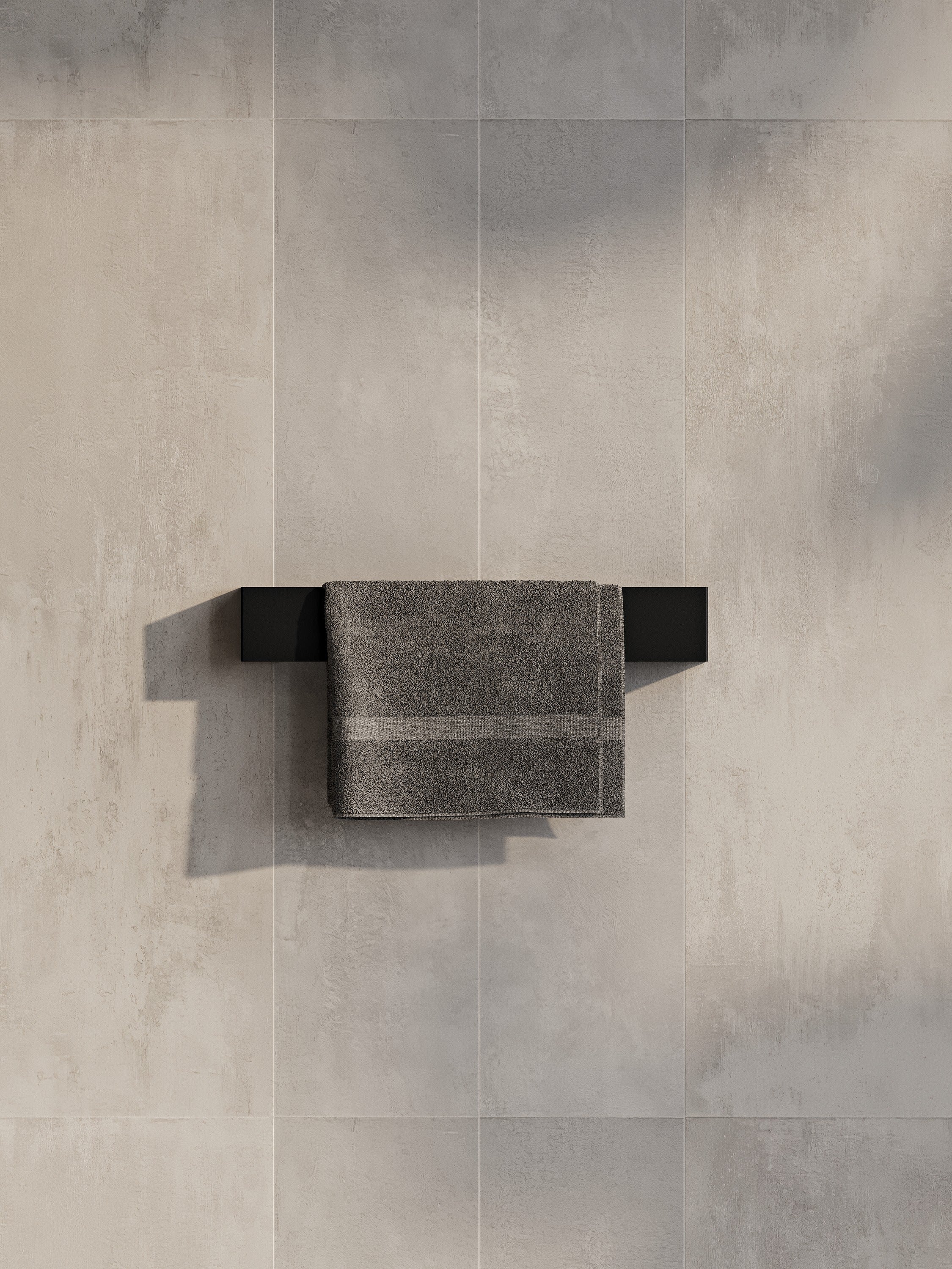 Wall-Mounted Steel Towel Bar | Minimalist Bathroom Towel Holder (Black or White)