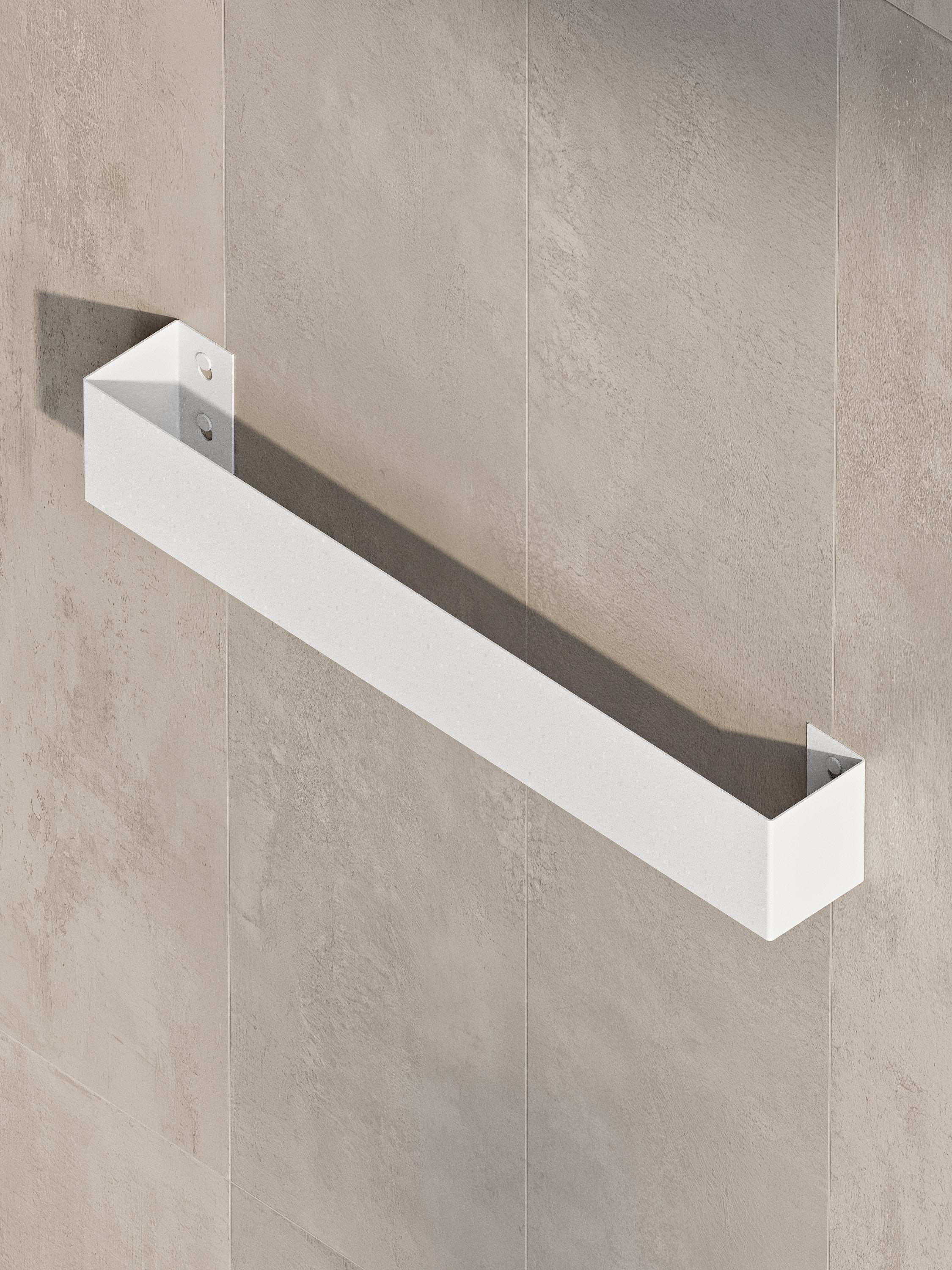 Wall-Mounted Steel Towel Bar | Minimalist Bathroom Towel Holder (Black or White)