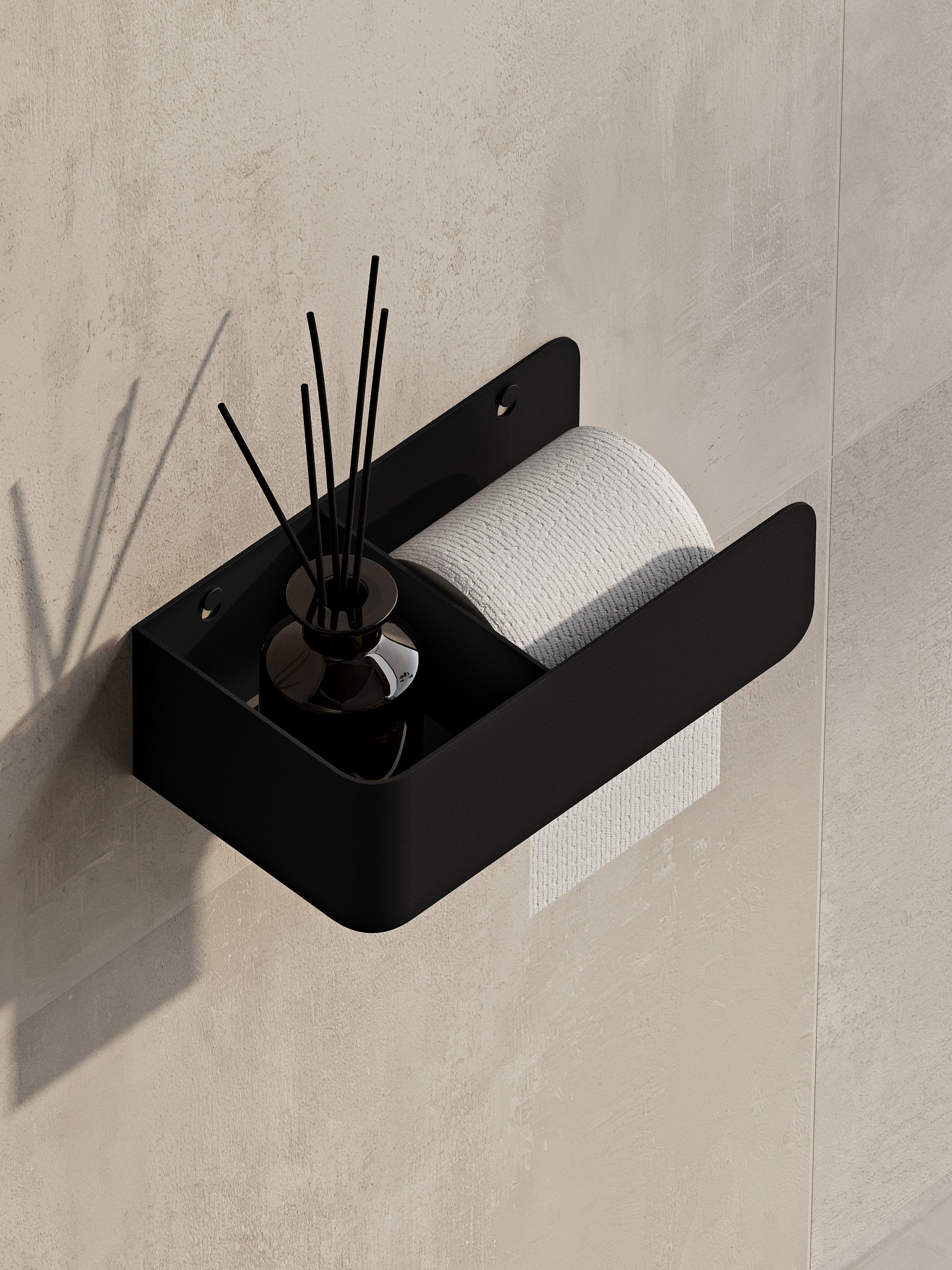Modern Steel Toilet Paper Holder with Shelf