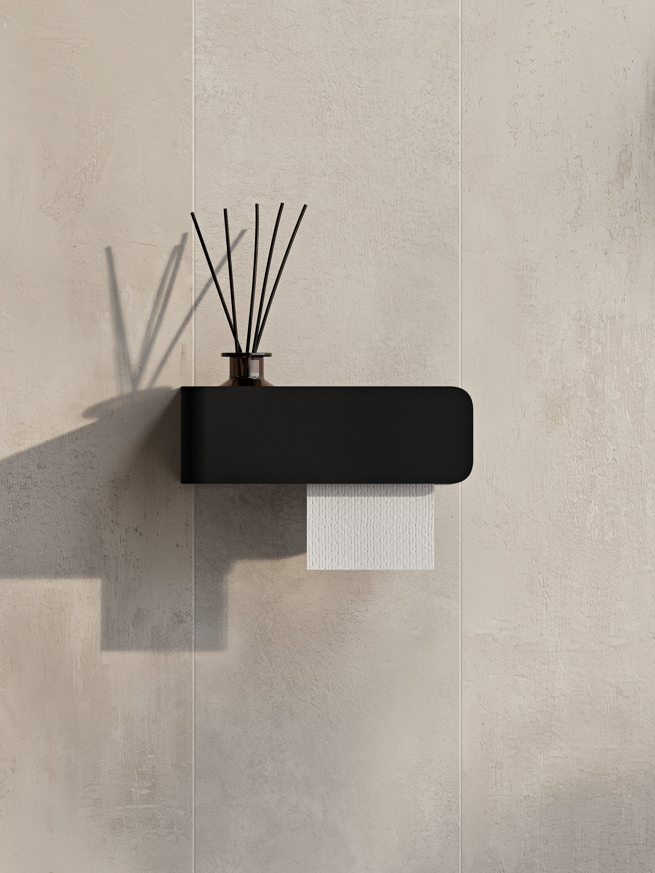 Modern Steel Toilet Paper Holder with Shelf