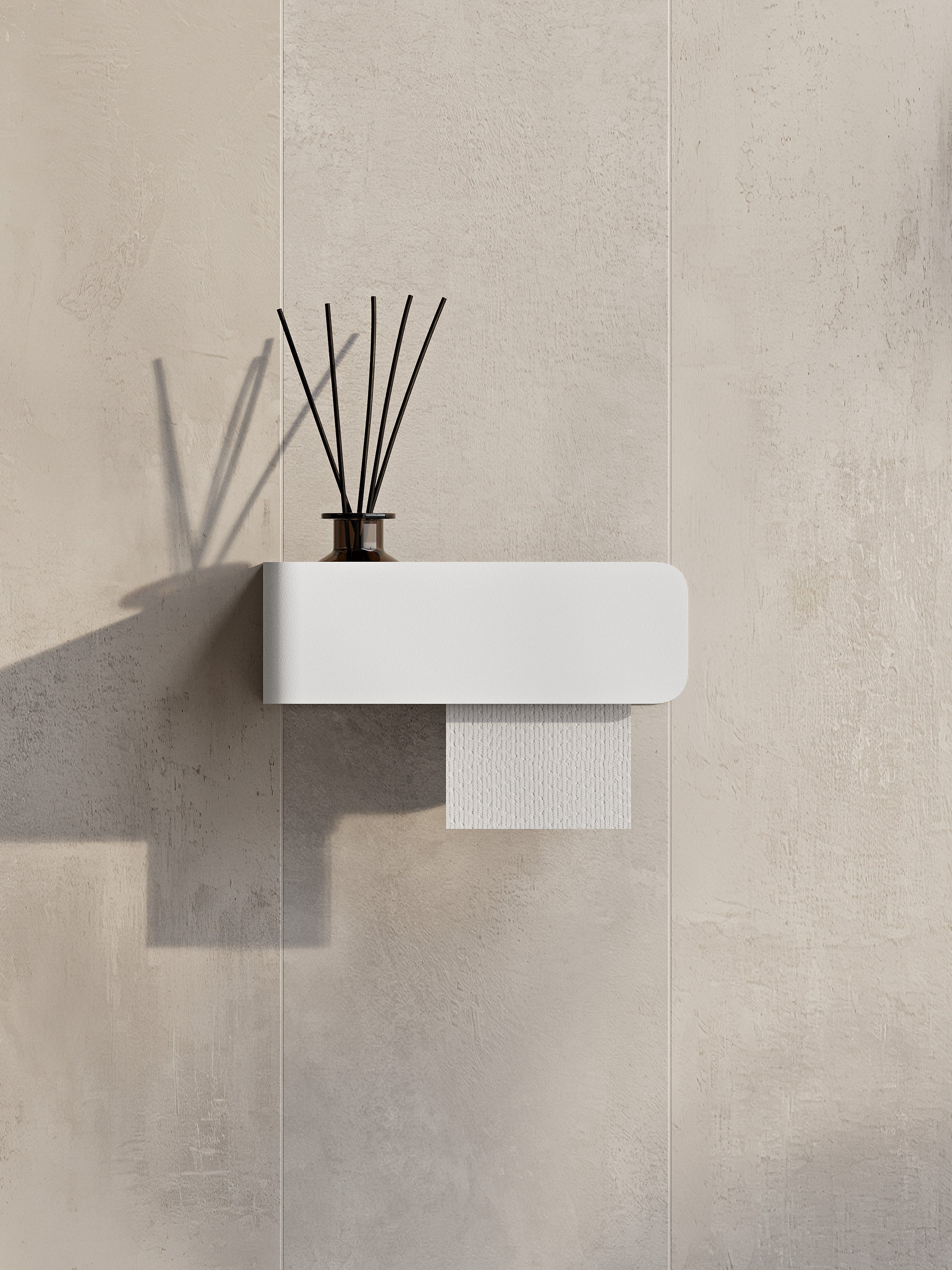 Modern Steel Toilet Paper Holder with Shelf