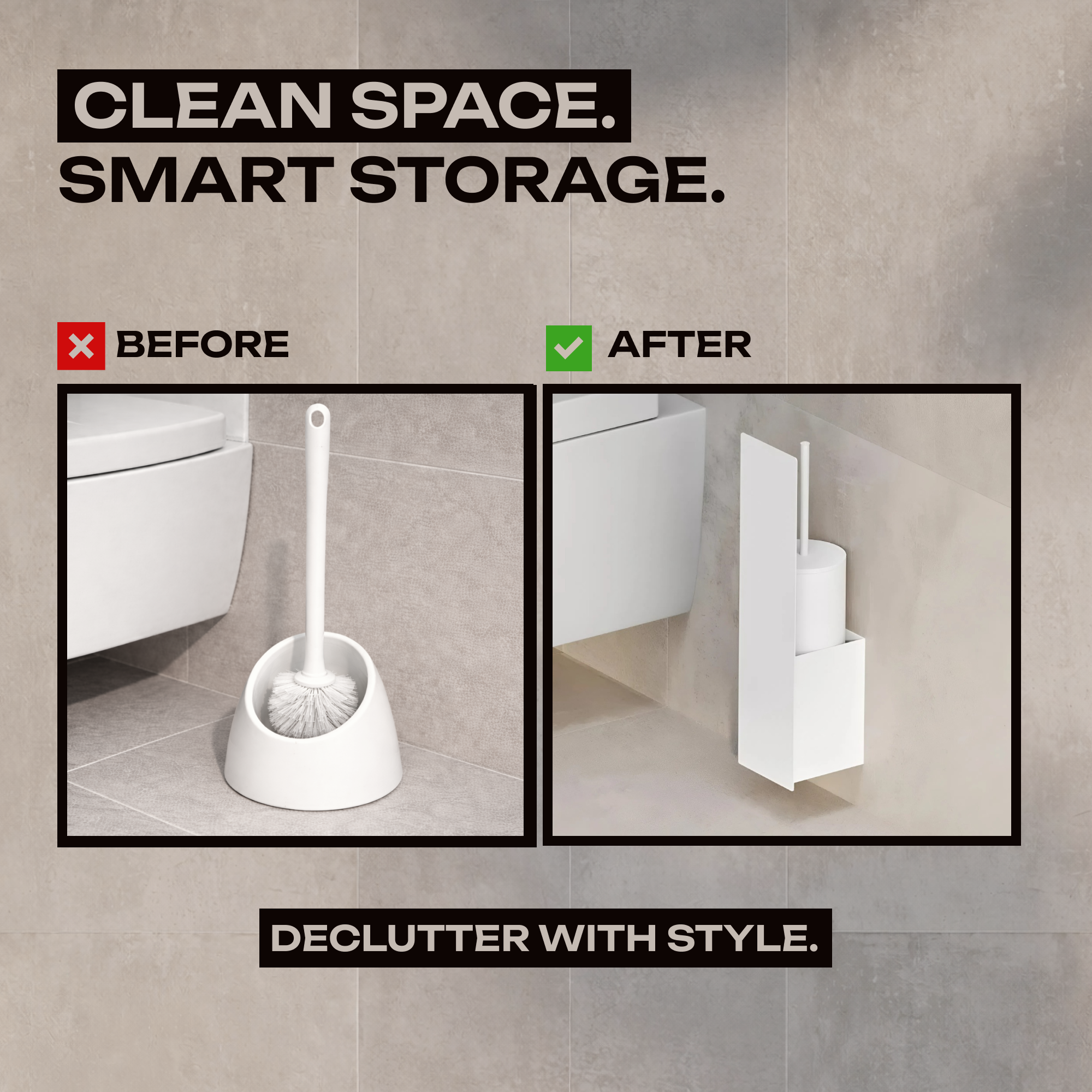 Wandmontierter WC-Bürstenhalter – Minimalistischer Badezimmer-Organizer