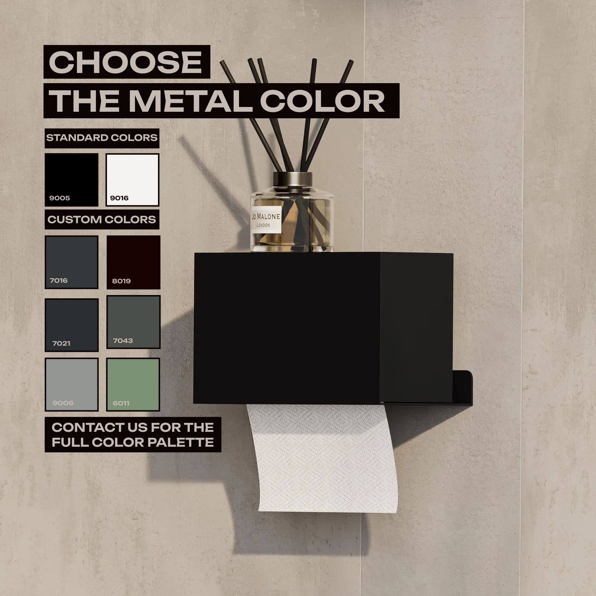 Wall-Mounted Steel Tissue Holder  Closed Design