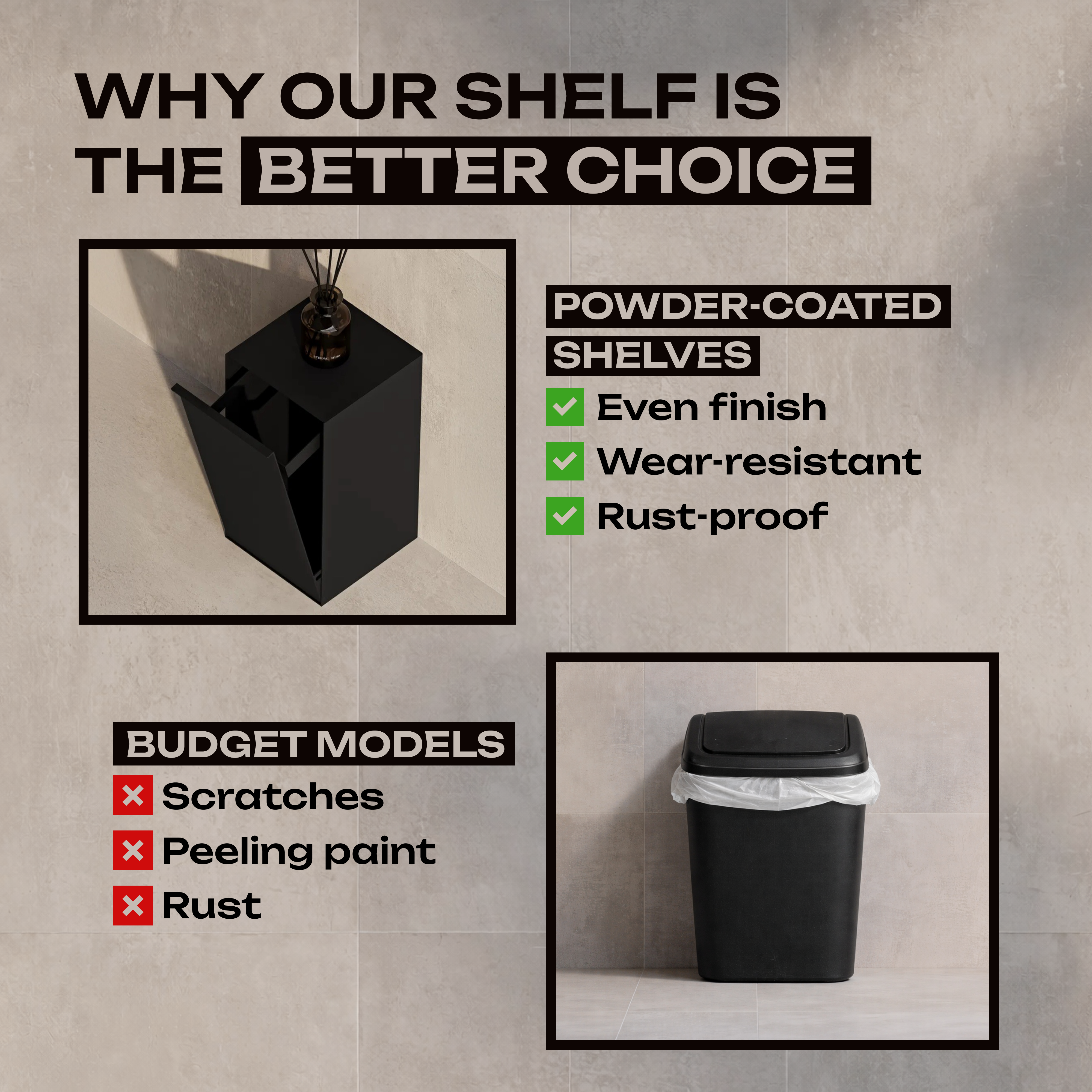Metal Bathroom Trash Can