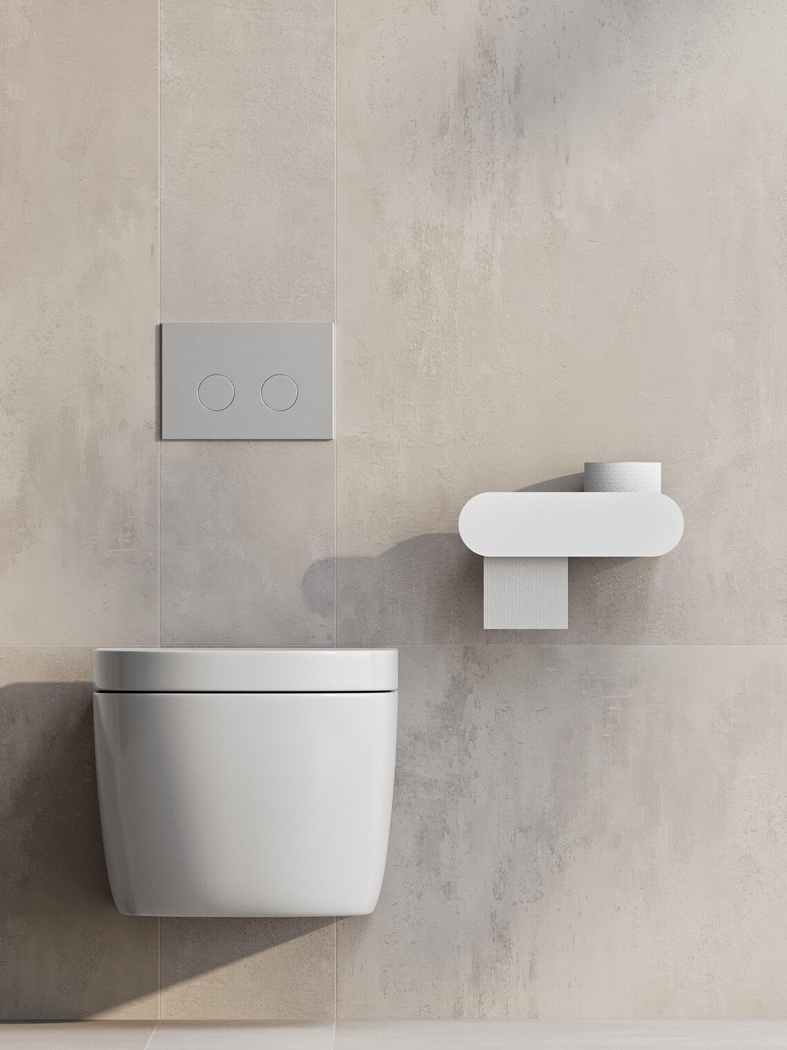 Minimalist Wall-Mounted Toilet Paper Holder with Shelf