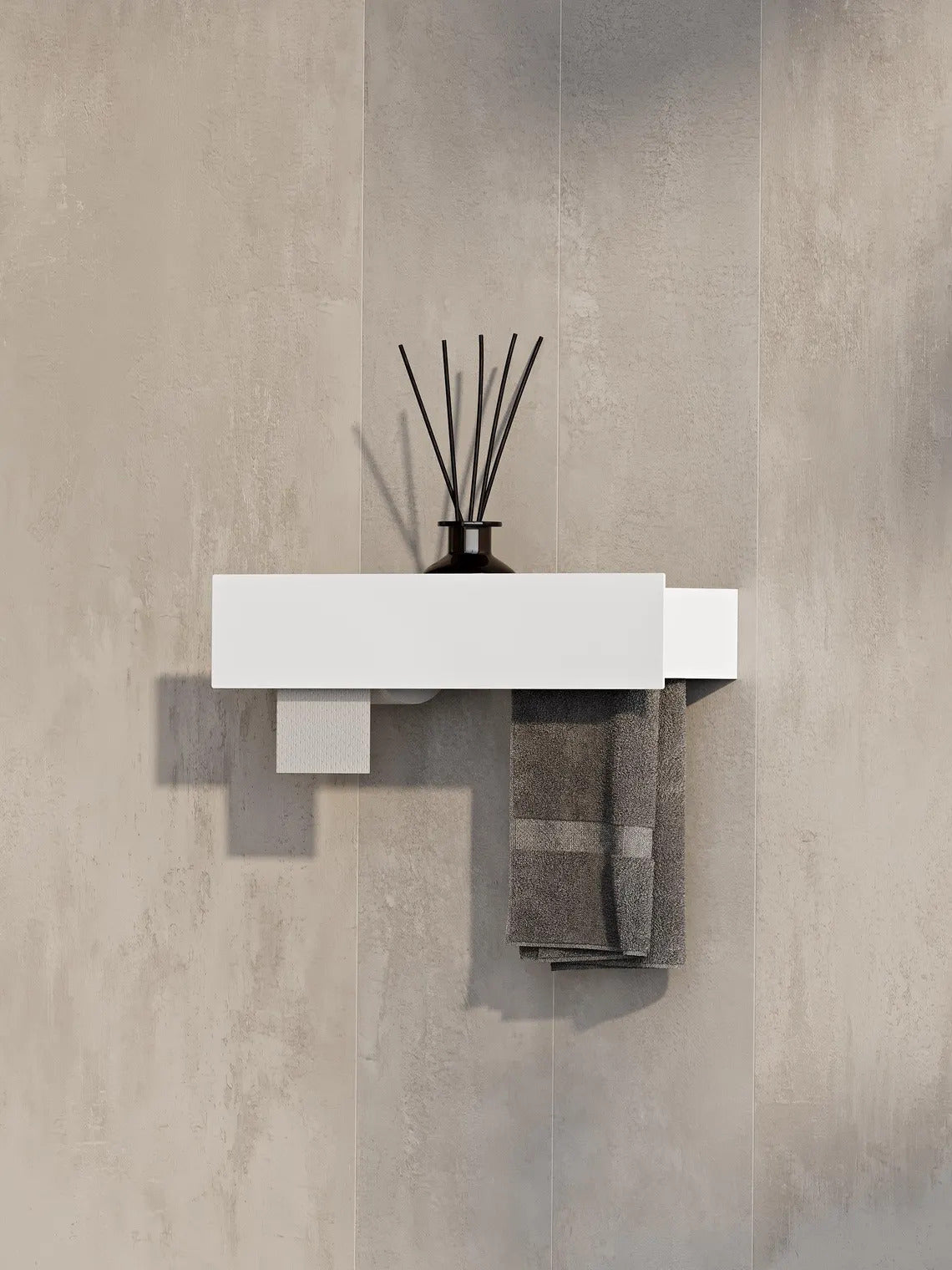 Mensola da parete per bagno 3 in 1: portasciugamani e porta carta igienica