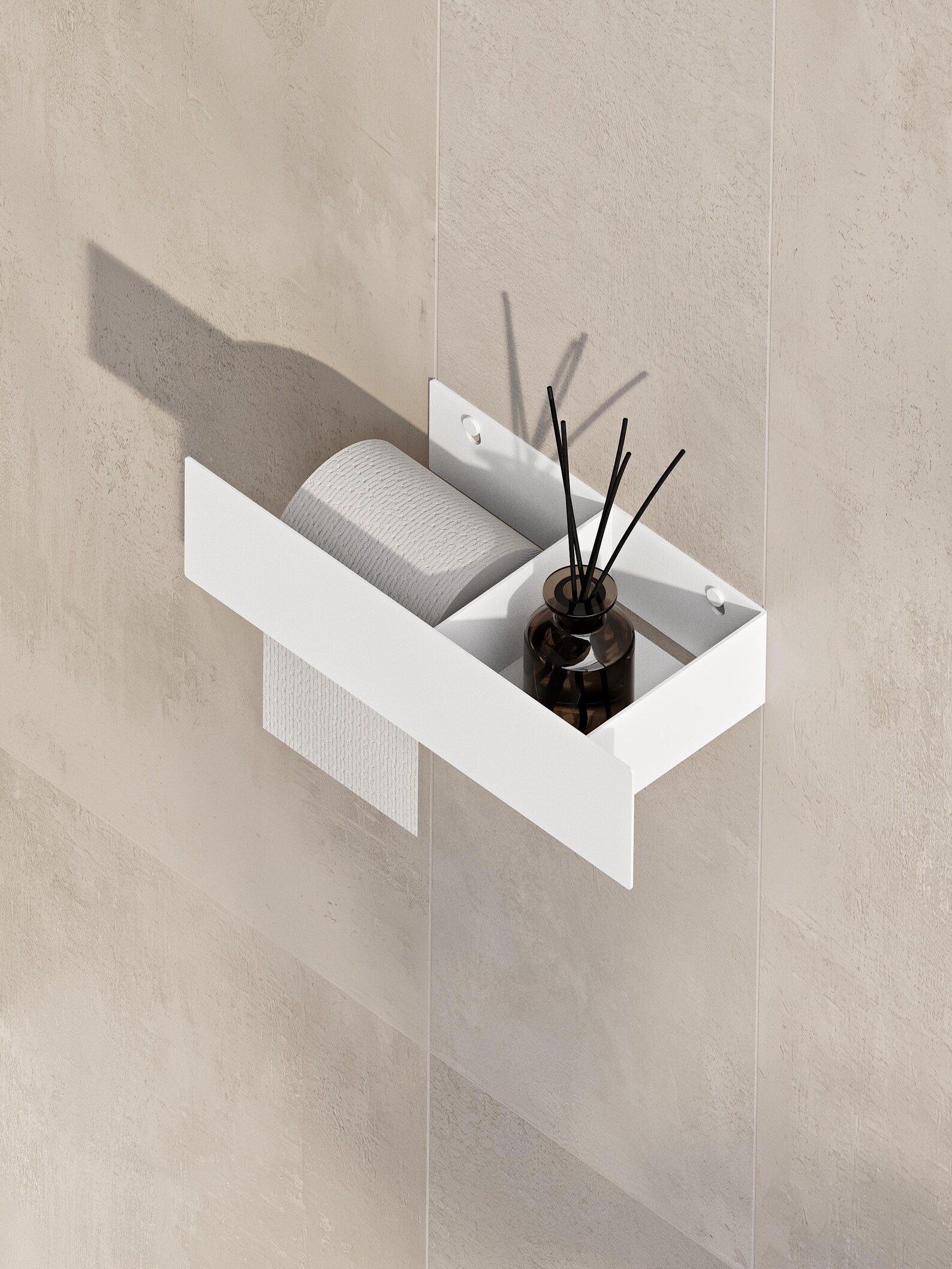 Toilet paper holder with shelf