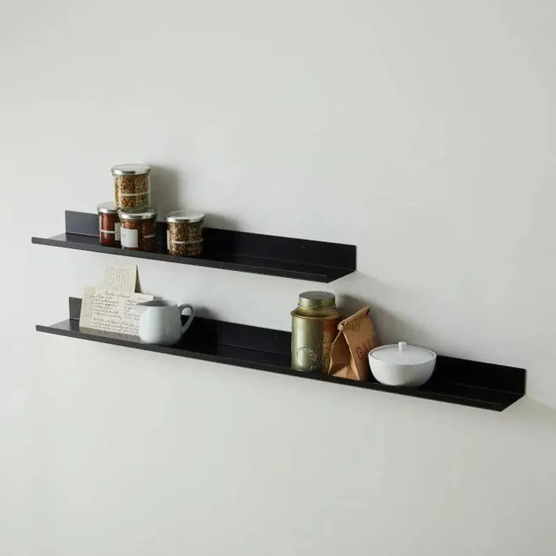 Modernes Badezimmerregal aus Metall | Schwarzes oder weißes Wandregal | Minimalistischer Badezimmer-Organizer | Schmale, schwebende Badezimmerablage