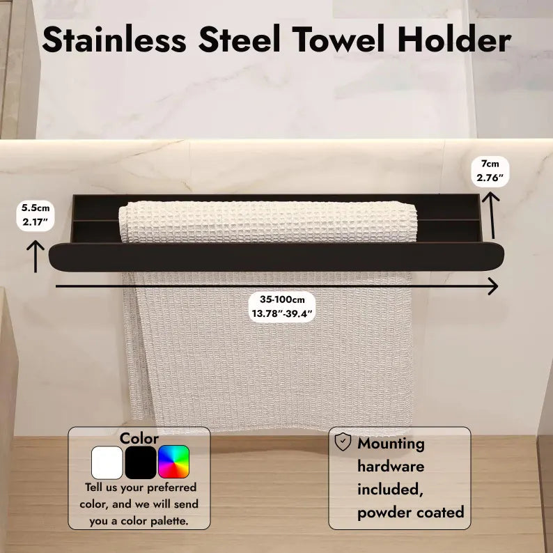 Wall-Mounted Steel Towel Bar