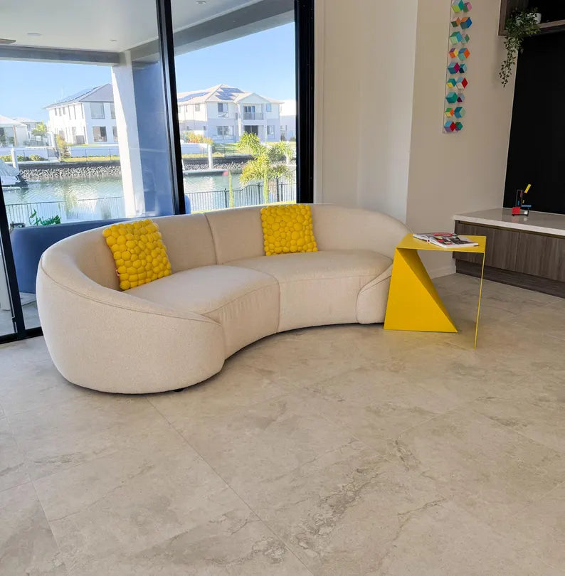 Asymmetrical Metal Coffee Table Available in Black and Yellow