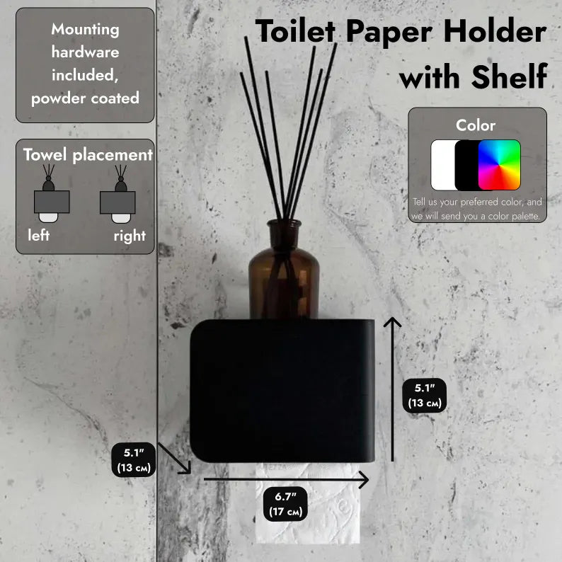 Steel Toilet Paper Holder with Shelf