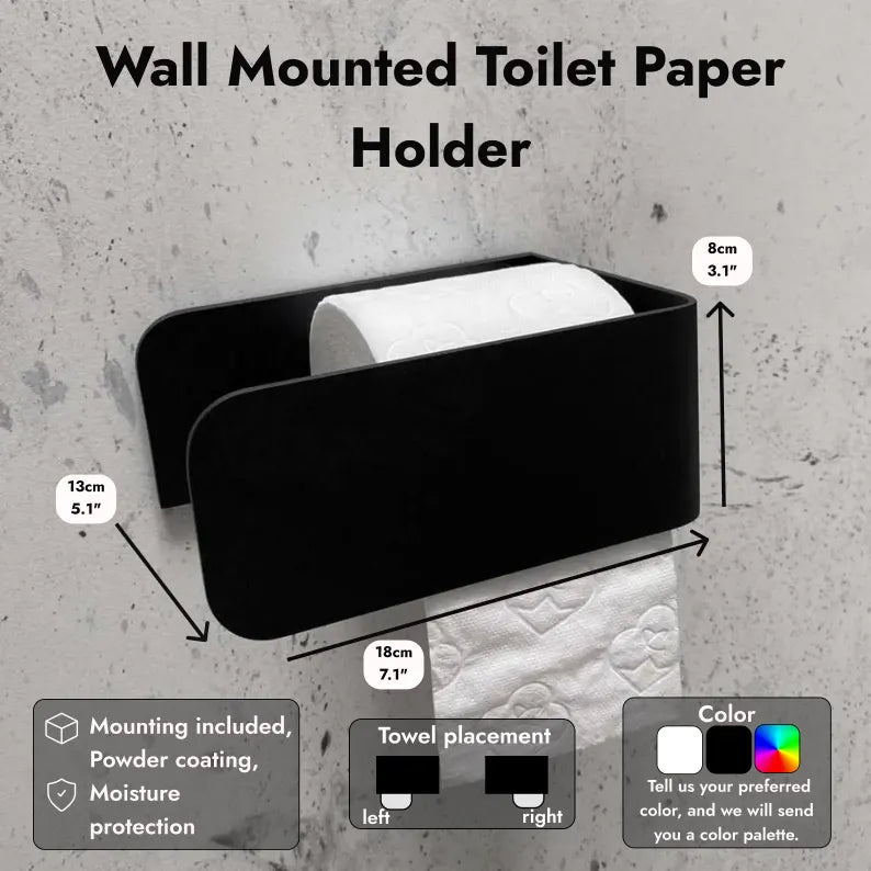 Wall-Mounted Steel Toilet Paper Holder