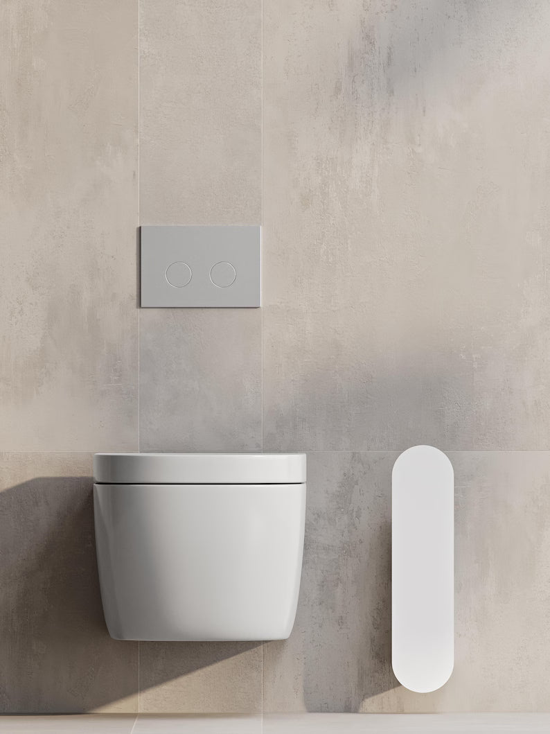 Wandmontierte Toilettenbürste mit Stahlhalterung
