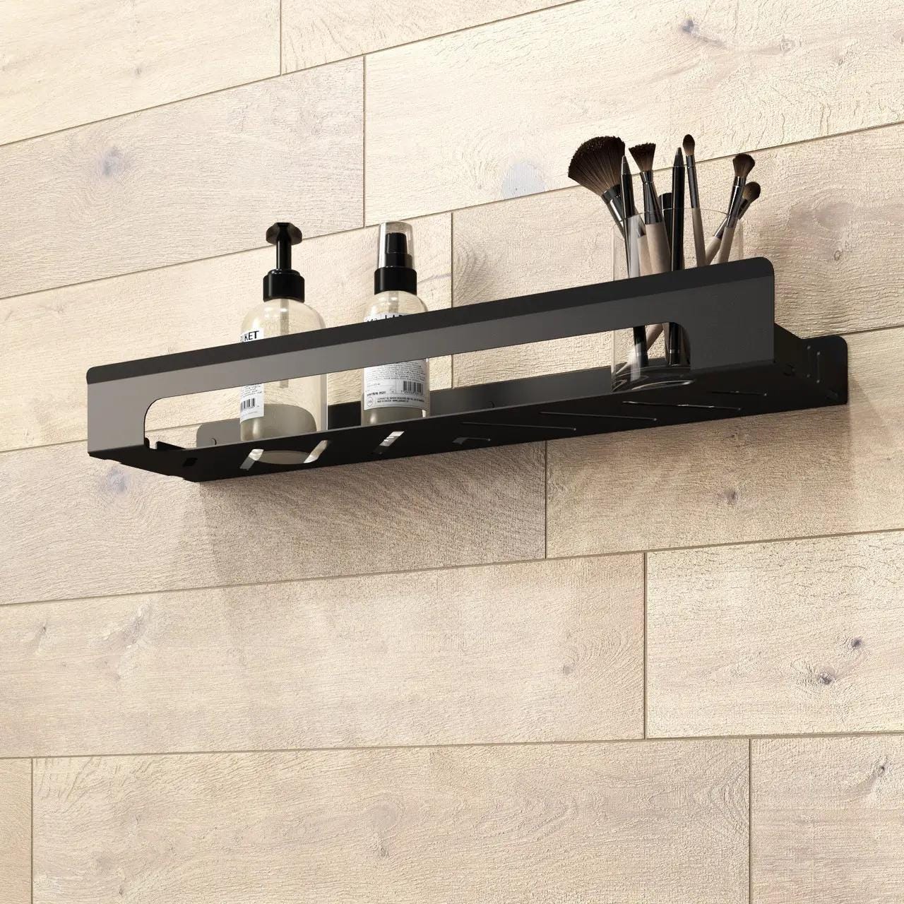 black metal shelf
floating shelf
shower shelf black
metal wall shelves
black metal shelves
bathroom organizer
small wall shelves
bathroom shelves
wall shelves
metal shelf
shelf with guardrail
narrow shelf
narrow shelves