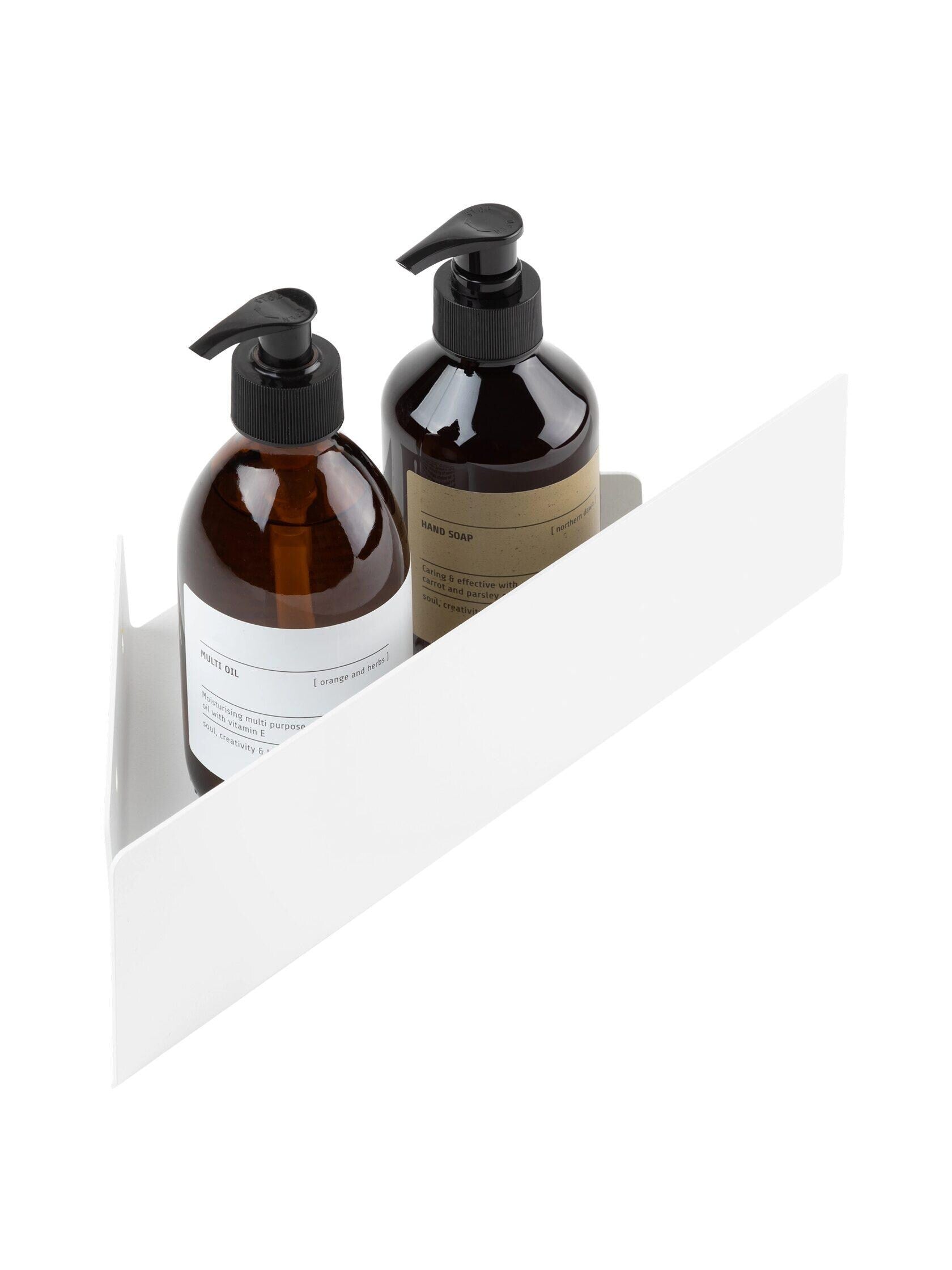 wall mounted shelf
floating shelf
narrow shelf
narrow shelves
bathroom storage
bathroom shelves
bathroom shelf
metal shelf
black shelf
black shelves
corner shelf
corner shelves
corner storage