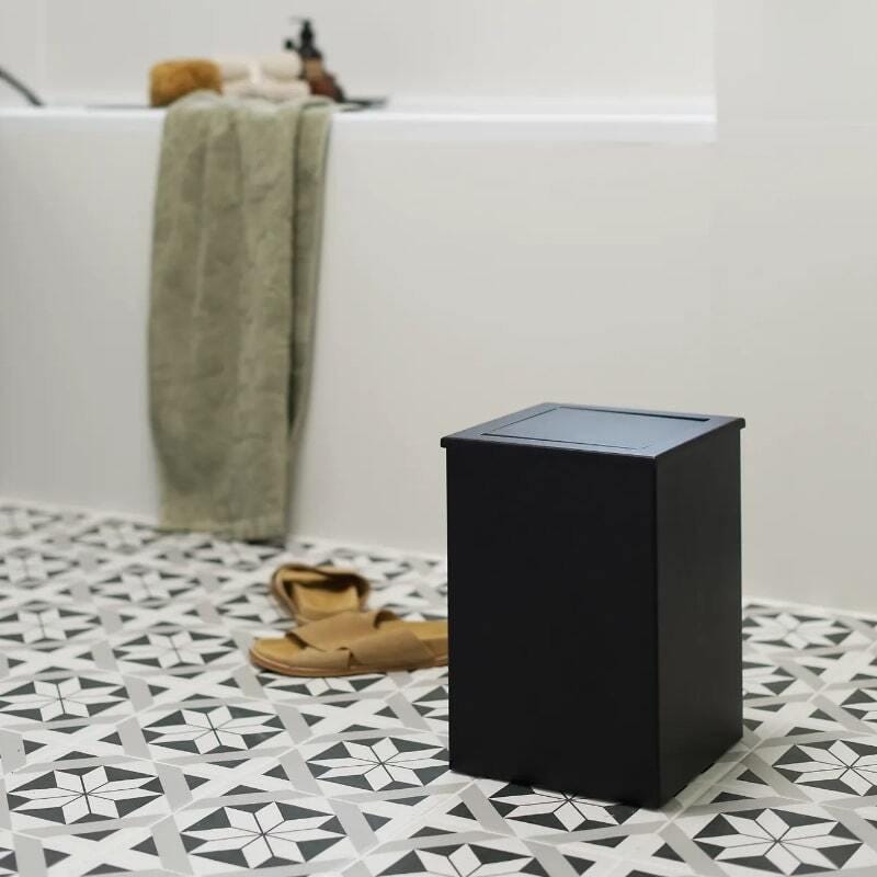 trash bin
trash can
bathroom trash can
bathroom bin
bathroom set
metal trash can
bathroom organizer
bathroom accessories
bath accessories
minimalist trash can
bathroom trash
wall trash
black trash bin