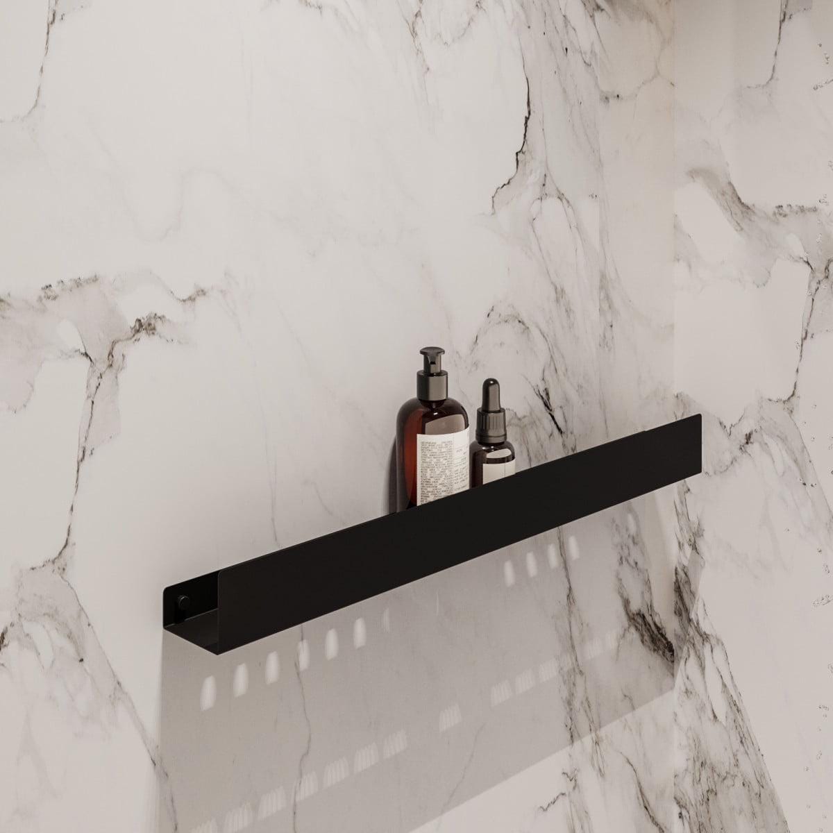 bathroom wall shelf
floating shelf
rust-resistant shelf
wall mounted shelf
bathroom storage
shower shelf
water-draining shelf
shower wall shelf
shower organizer
narrow shower shelf
black shower shelf
white shower shelf
narrow shelf