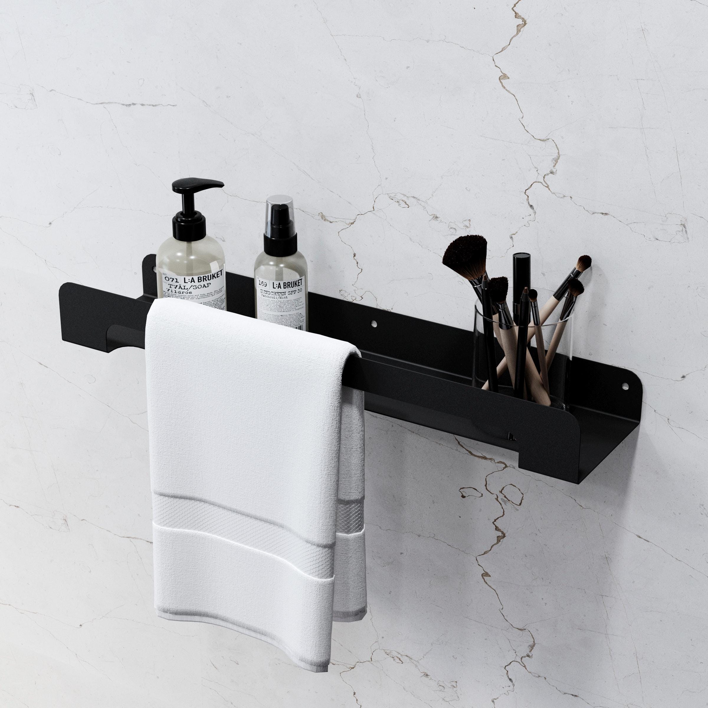 black metal shelf
floating shelf
shower shelf black
metal wall shelves
black metal shelves
bathroom organizer
small wall shelves
bathroom shelves
wall shelves
metal shelf
shelf with guardrail
narrow shelf
narrow shelves