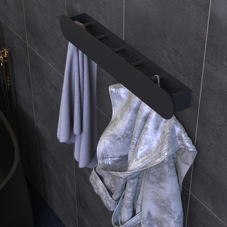 black towel holder
towel rack
wall-mount towel bar
bathroom towel rail
wall towel rack
rack with hooks
bathroom rack
wall-mounted hooks
bathroom hooks
kitchen towel hooks
hanger with hooks
hidden hooks rack
white bathroom rack