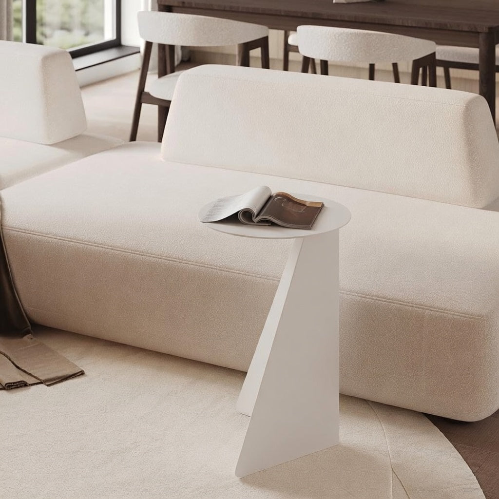 Minimalist Metal Side Table with Round Top