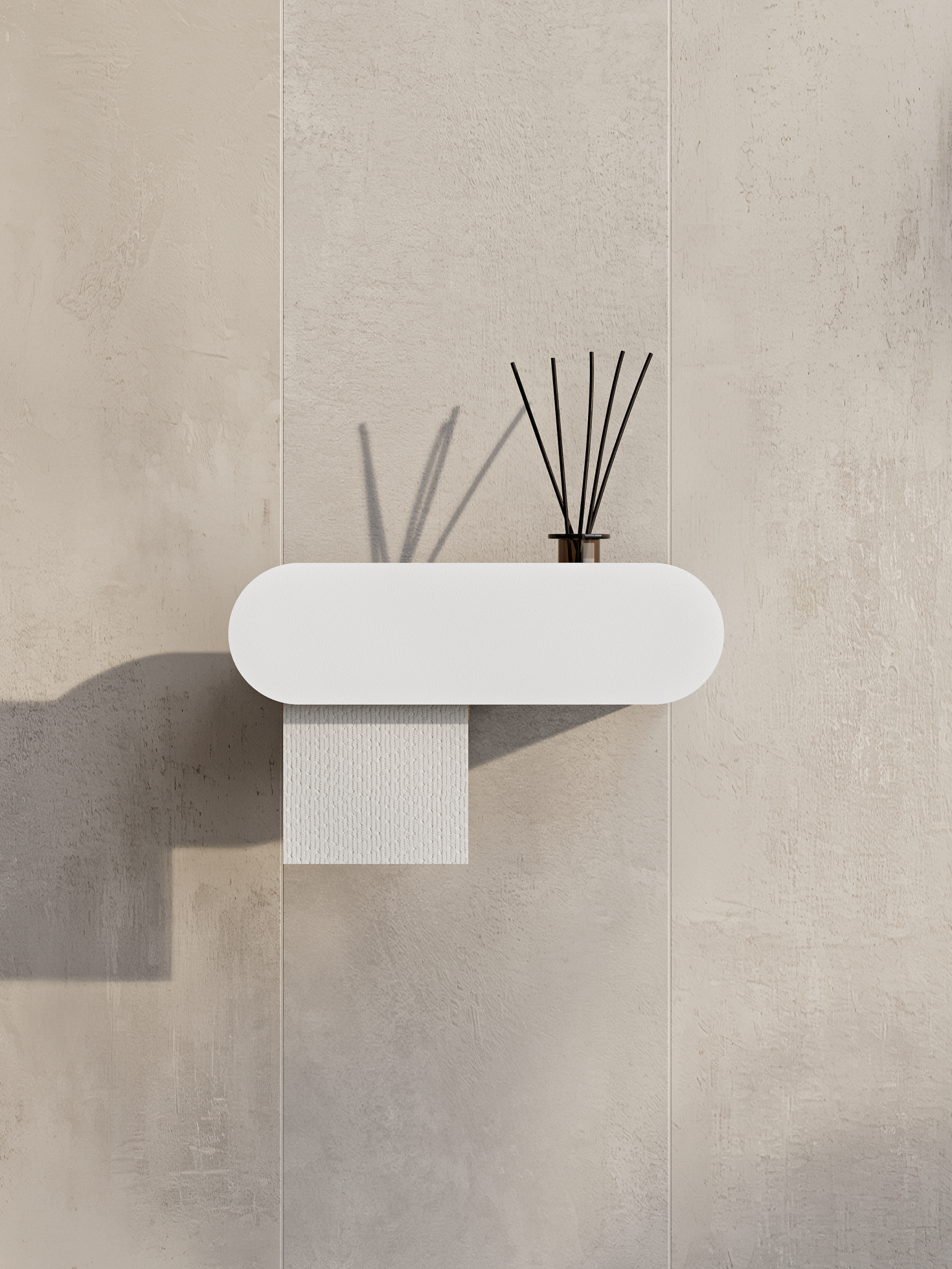 Porta carta igienica da parete minimalista con ripiano | Organizer per bagno in metallo antiruggine | Portaoggetti galleggiante compatto