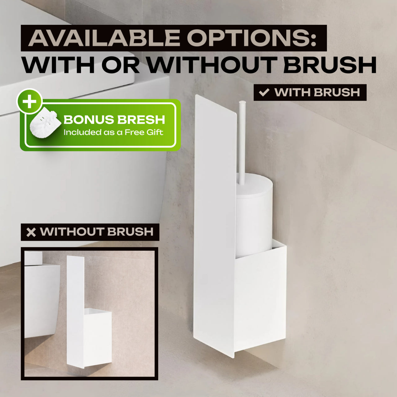 Wandmontierter WC-Bürstenhalter – Minimalistischer Badezimmer-Organizer